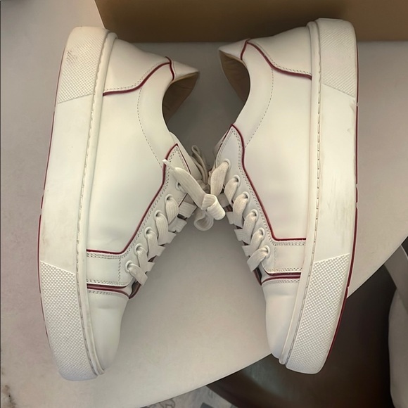 Christian Louboutin White and Red Athletic Shoes - Picture 6 of 9